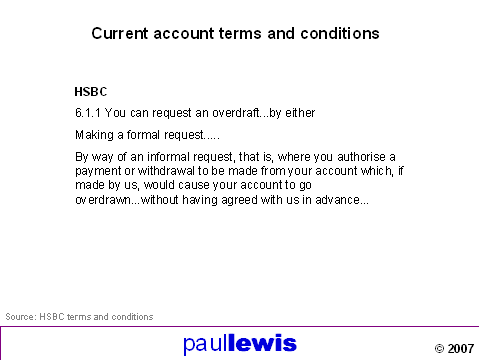 bank charges letter