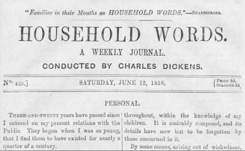 Help writing my paper household words, by charles dickens